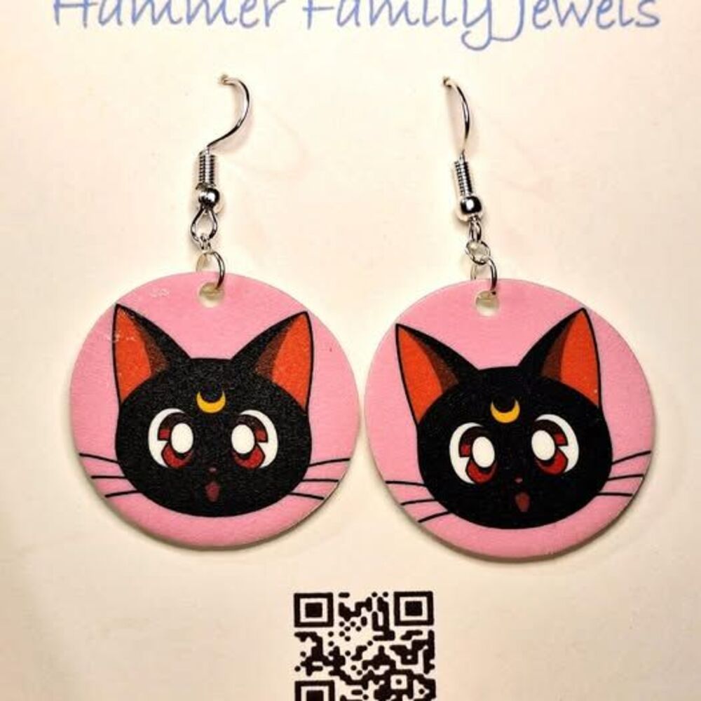Sailor Moon Luna Earrings-Posts-Gold